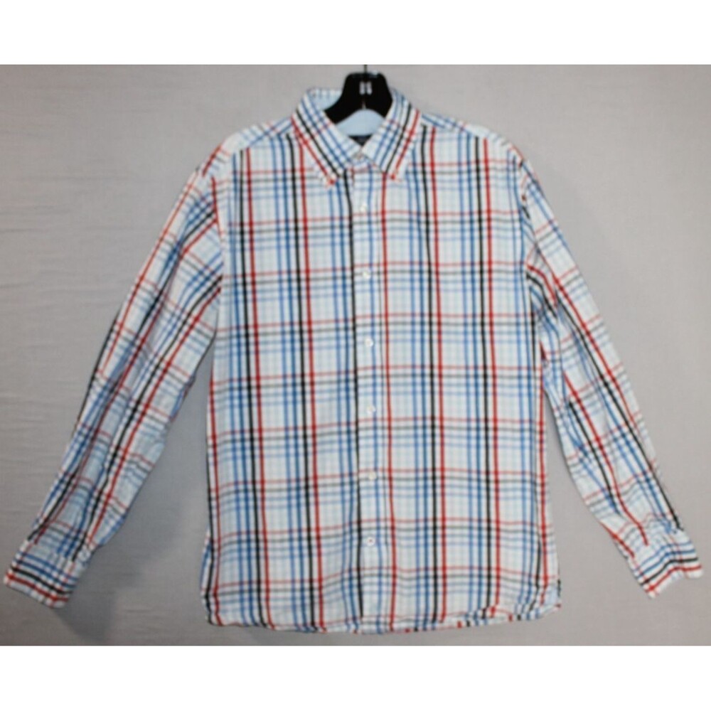 American Classics by Russell Simmons Blue Plaid Button Down Shirt Men's Small